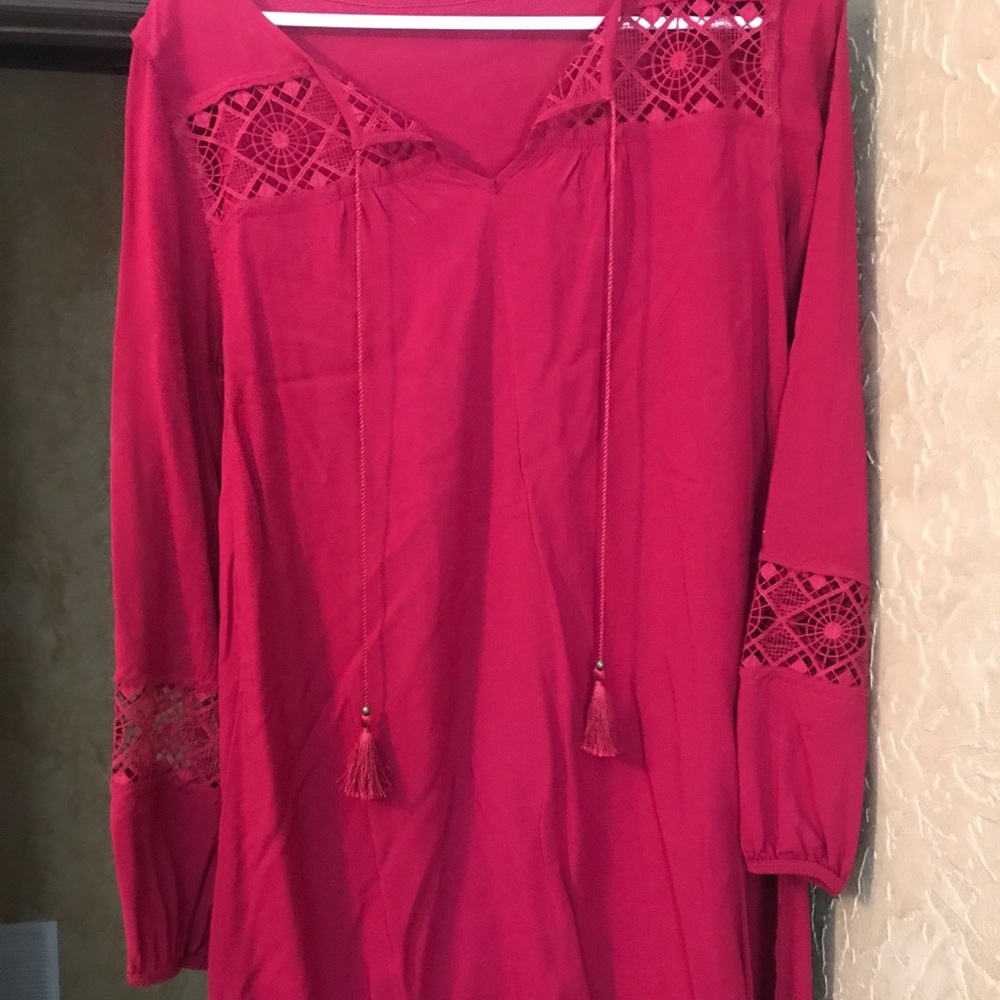Red tunic dress
